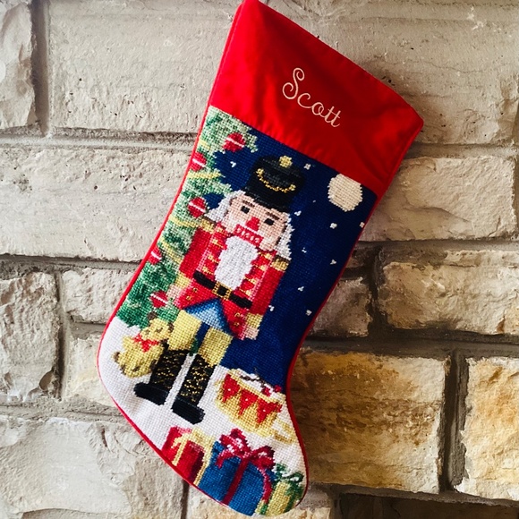 Nutcracker Heirloom Wool Needlepoint Personalized Christmas Stocking Scott - Picture 2 of 8